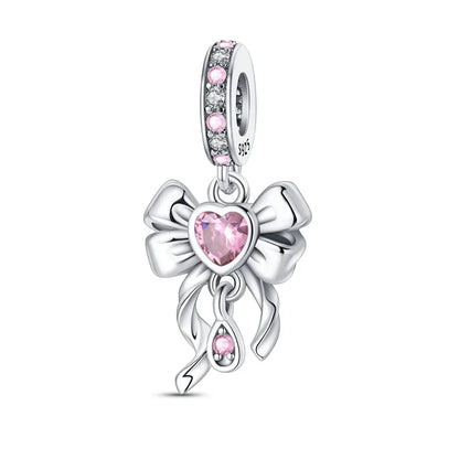 925 Sterling Silver Pink Charms Beads Butterfly Perfume Bottle Crown Heart Shaped Zircon Charms for Women Fine DIY Jewelry Gifts
