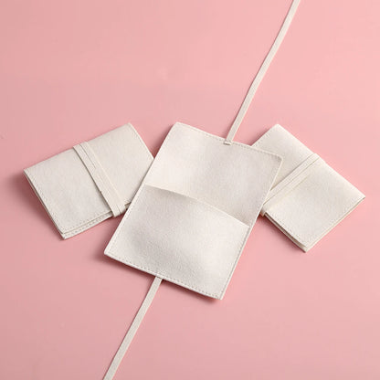 10pcs Velvet Jewelry Packaging Pouches Chic Wedding Favor Bags Cream microfiber Cosmetic Bags Product Package Wedding Gift Bag