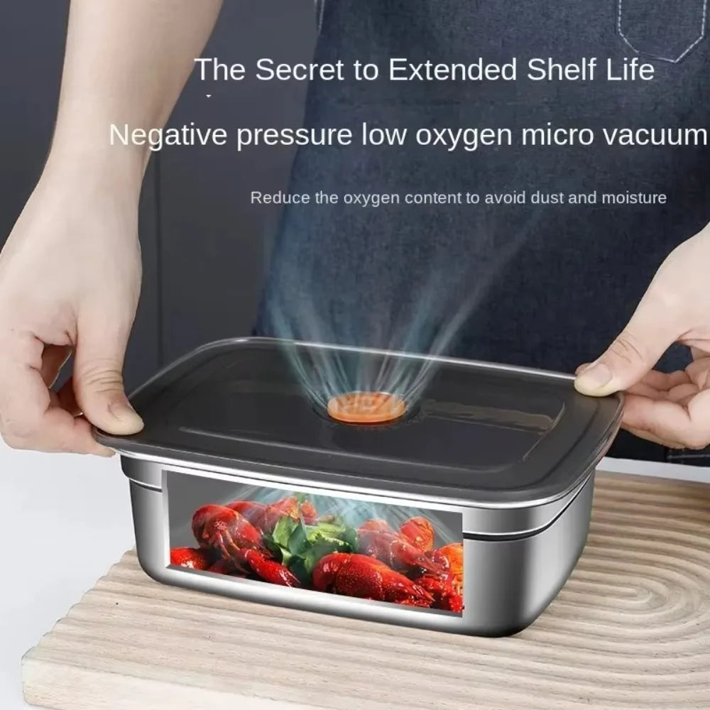 High Quality Stainless Steel Camping Lunch Box Sealed Refrigerator Freezer Storage Box Leak-proof Microwave Suitable Bento Box