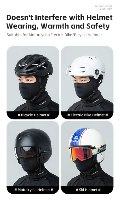ROCKBROS Keep Warm Bicycle Full Face Mask Winter Windproof Fleece Cycling Head Caps Mask Balaclava Ski Motorcycle Bike Headgear