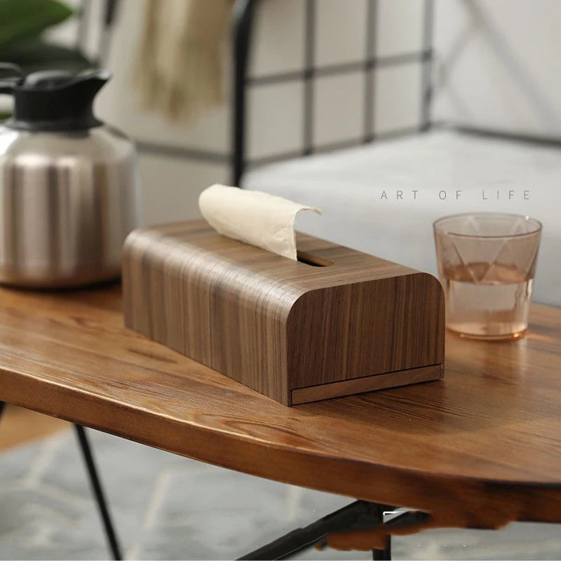 Classic Tissue Box for Living Room, Walnut Wood, Paper Box, Table Desktop Storage, Luxury Wooden Tissue Case, Home Ornament