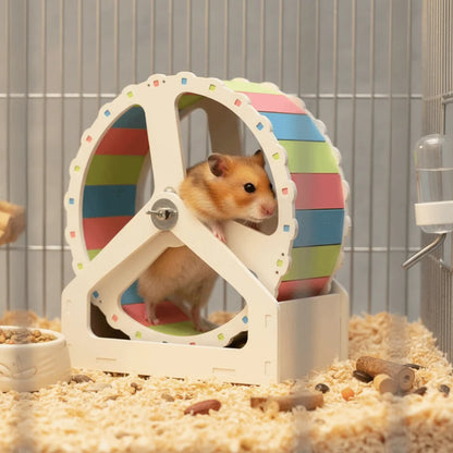 Durable Plastic Hamster Running Wheel Silent Stable Base Rodent Running Wheel 21cm Colorful Exercise Wheel Pet Exercise