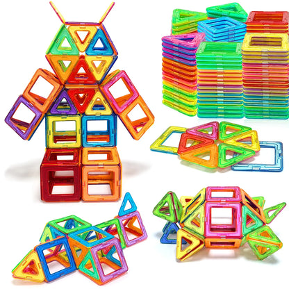Medium Size Magnetic Block Building Toy Set，Creative Construction STEM Toy,Back-to-School Season, Birthday Gift