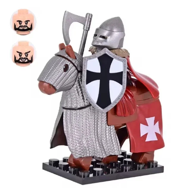 Medieval Knight Figure Building Blocks Roman Rohan Temple Soldier Infantry Commander Mount War Horse Wolf Orc Boy Toy Gift S009