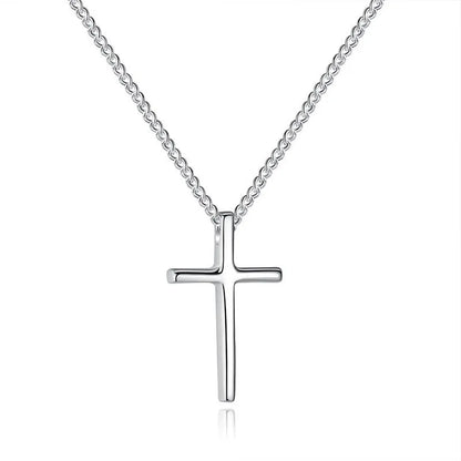 REETI 925 Sterling Silver Cross Korean Simple Temperament Jewelry Female Wild Accessories Pendant Necklace