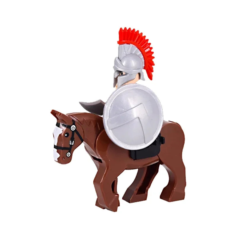 Medieval Knight Figure Building Blocks Roman Rohan Temple Soldier Infantry Commander Mount War Horse Wolf Orc Boy Toy Gift S009