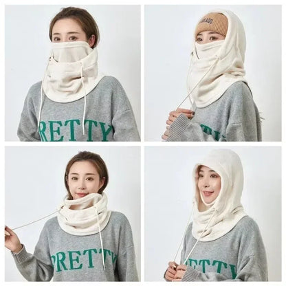 Winter Thermal Fleece Balaclava Scarf Outdoor Sports Ski Face Mask Neck Warmer Snood Hood Hat Windproof Cold Warm Riding Cap
