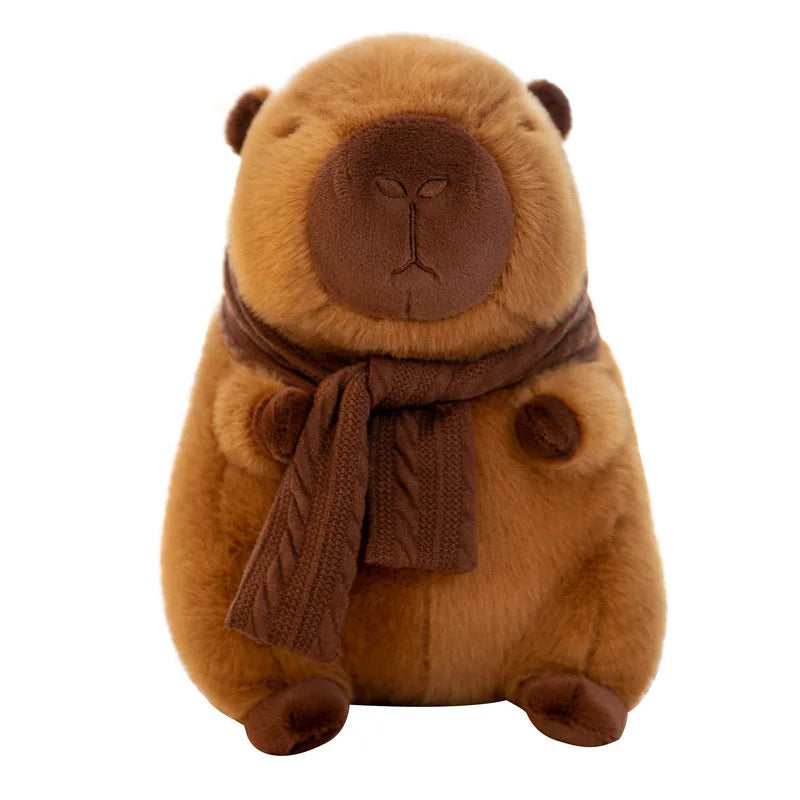 35CM Hot Plush Stuffed Doll Cute Scarf Pufferfish Plush Kawaii Animal Toy Children's Birthday Gift Capybara Doll Kids Toys