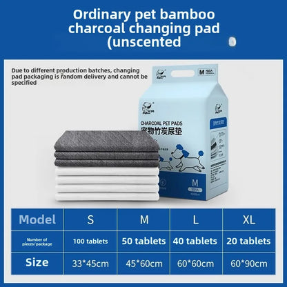 Dog Paper Pee Pad Bamboo Charcoal Thickened Disposable Diaper Pad Water Absorbent Cat Diaper Pet Products Cleaning Accessories