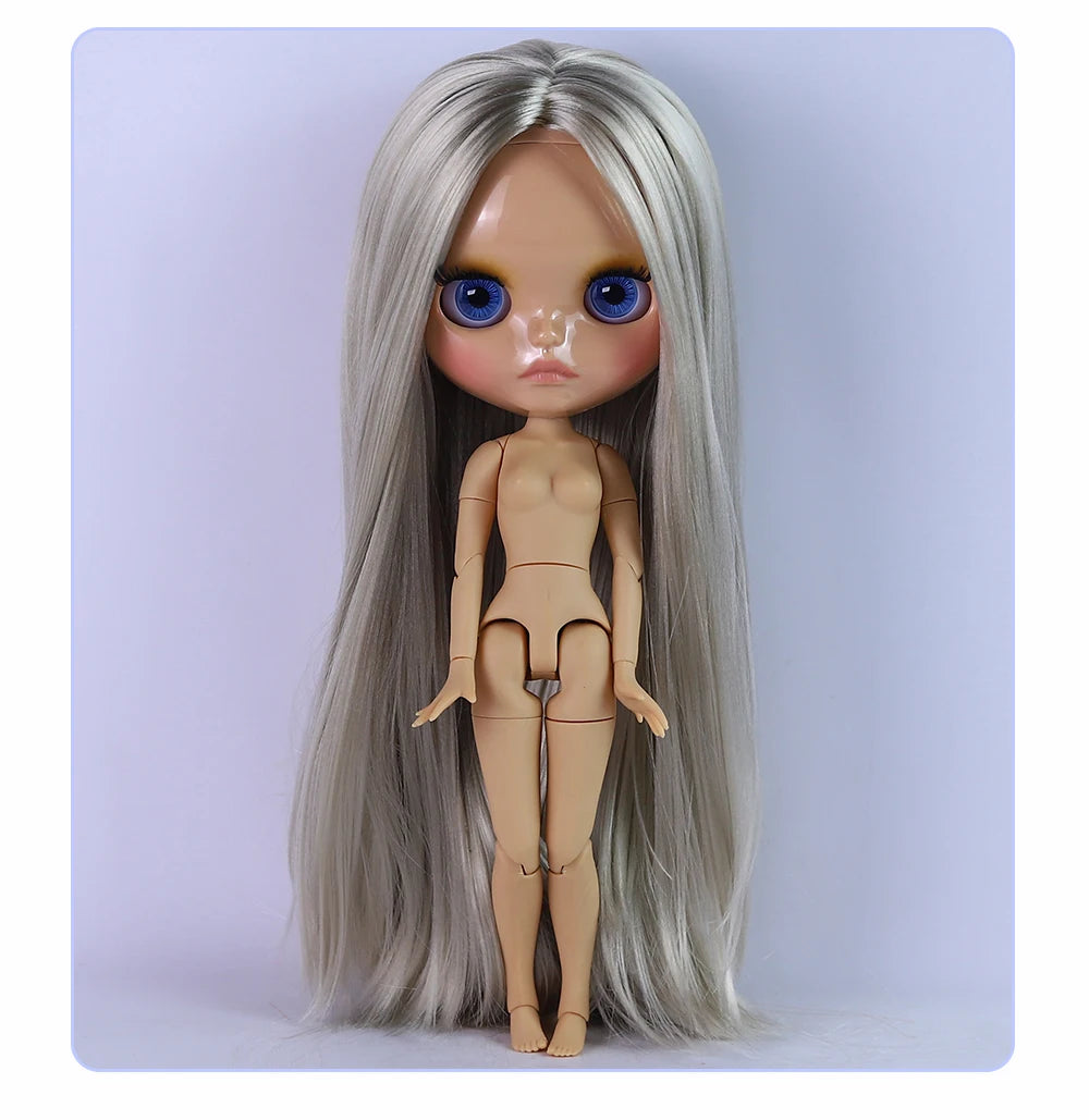 ICY DBS Blyth Doll 1/6 Joint 30cm Brown Skin Glossy Face Toothed Mouth Girl Doll BJD Toy Gift
