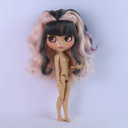 ICY DBS Blyth Doll 1/6 Joint 30cm Brown Skin Glossy Face Toothed Mouth Girl Doll BJD Toy Gift