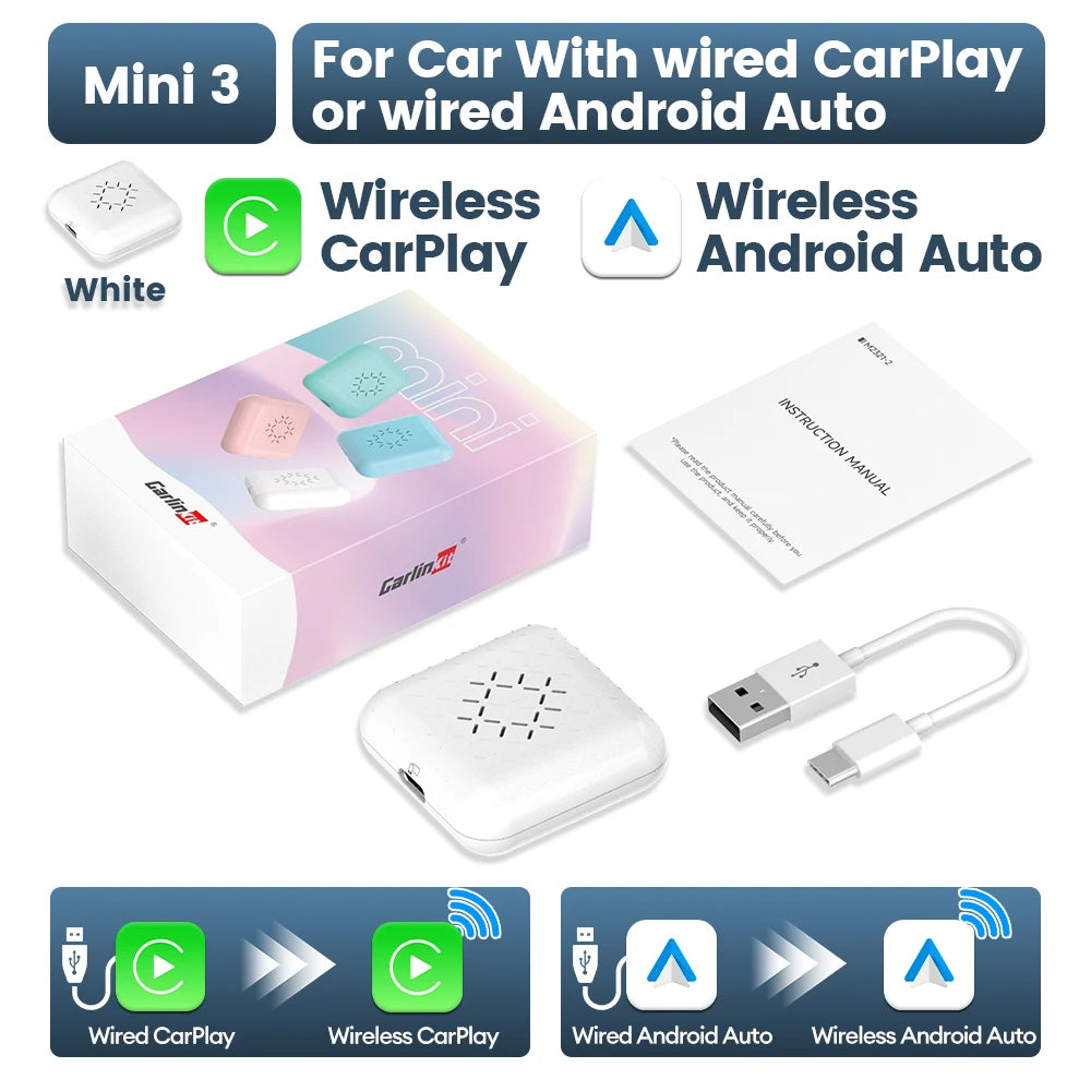 MINI 5 Pro/Mini Ultra CarlinKit Wireless CarPlay Adapter Smart CarPlay Box  for Car Plug and Play WiFi Bluetooth Auto Connection