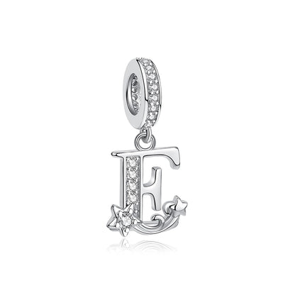 925 Sterling Silver Charms Original Letter Alphabet A-Z Pendant Beads Fit Brand Bracelets Necklaces Diy Jewelry For Women
