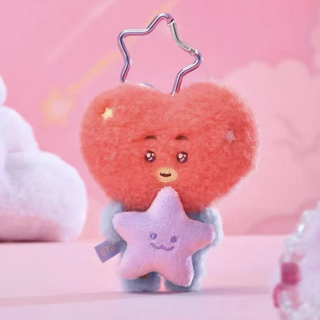 10Cm Anime Cartoon Bt21 Plush Toy Creative New Travel Series Tata Cooky Plush Doll Backpack Keychain Accessory Gift for Friends