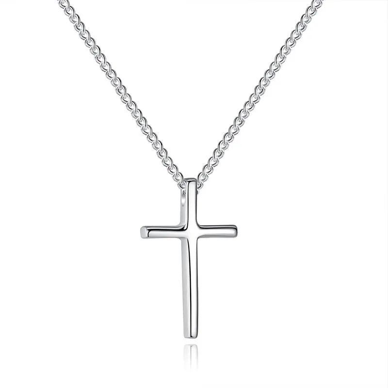 REETI 925 Sterling Silver Cross Korean Simple Temperament Jewelry Female Wild Accessories Pendant Necklace
