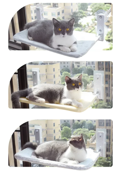 Cordless Cat Hammock for Sunbathing Hanging Cat Bed Summer Suction Cup Glass Mounted Foldable Breathable Cat Bed Frame Supplies