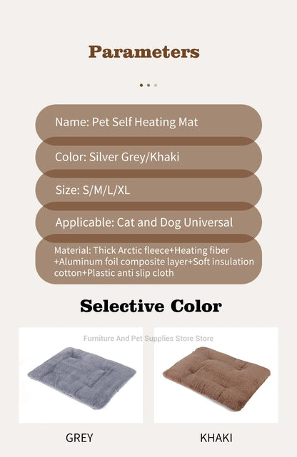 Self Heating Pet Pad, Extra Warm Thermal Dog Crate Pad Washable Anti-Slip Kennel Mat Pet Supplies for Medium Small Dogs and Cats