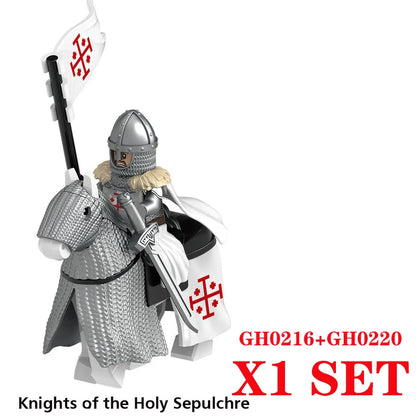 Medieval Knight Figure Building Blocks Roman Rohan Temple Soldier Infantry Commander Mount War Horse Wolf Orc Boy Toy Gift S009