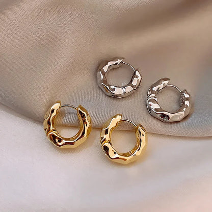 Trendy 925 Sterling Silver Circle Hoop Earrings for Women Real Silver Jewelry Fashion Earrings