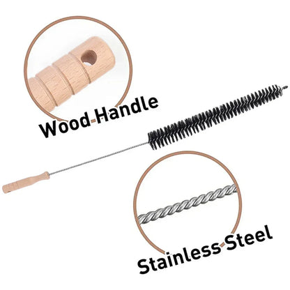 Flexible Dryer Vent Brush with Wood Handle for Removing Lint Refrigerator Coil Corner Gaps Cleaning Brush Bathroom Kitchen Clean