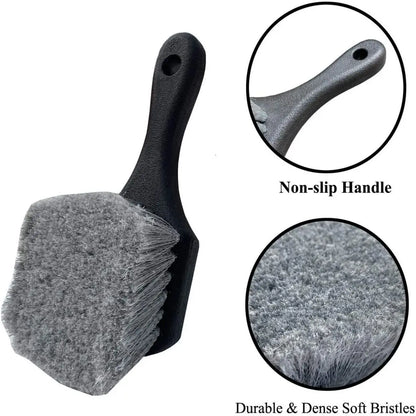 Car Wheel Cleaning Brush Detail Brush Short Handle Tire Rim Washing Brush Vehicles Cleaning Maintain Accessories Set For Auto In
