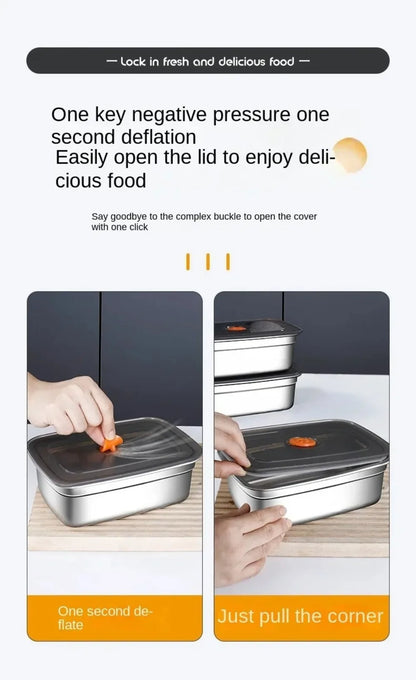 High Quality Stainless Steel Camping Lunch Box Sealed Refrigerator Freezer Storage Box Leak-proof Microwave Suitable Bento Box