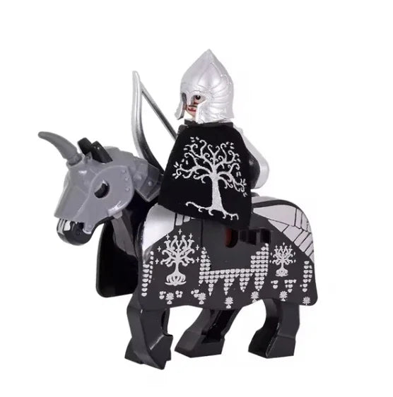 Medieval Knight Figure Building Blocks Roman Rohan Temple Soldier Infantry Commander Mount War Horse Wolf Orc Boy Toy Gift S009