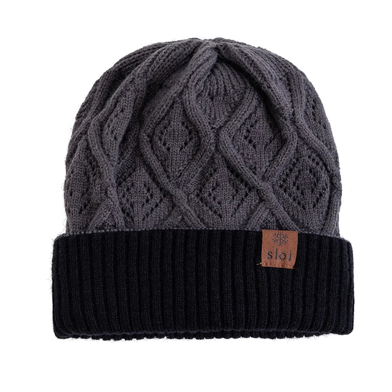 New Women Fashion Slouchy Winter Hats Various Wearing Method Reversible Beanie Hat Thick Knitted Hats