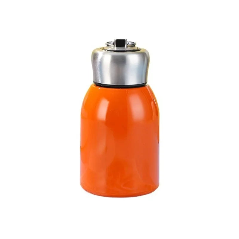 Mini Chubby Big Belly Cup Stainless Steel Thermos Cup Portable Carrying Ring 300ml Vacuum Flask Insulated Hot Water Bottle