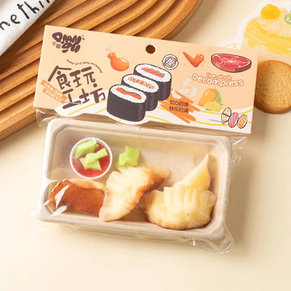 Funny Simulation Food Fidgets Toys Sushi Fruit Mochi Squishy Sensory Toy for Kids Adults TPR Squeeze Stress Relief Abreact Toy