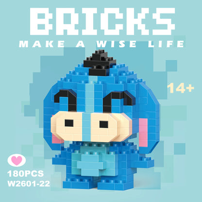 Disney 108 style Stitch LinaBell StellaLou Building Blocks Princess Cartoon Figrues Bricks Children's Assembly Toys Model Gift