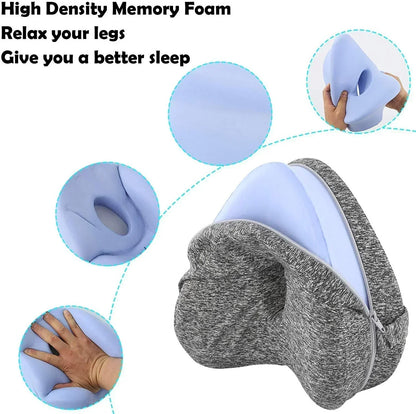 Memory Cotton Leg Pillow Hollow Heart Pregnancy Side Sleeper Sciatica Orthopedic Sciatica Back Hip Relief Pillow For Bed, Sofa