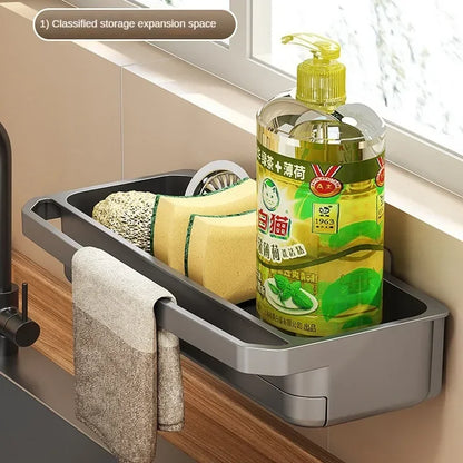 Drain Rack Kitchen Sink Organizer Self-draining Shelf Sponge Holder Dishcloth Faucet Storage Soap Drainer Kitchen Accessories
