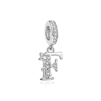 925 Sterling Silver Charms Original Letter Alphabet A-Z Pendant Beads Fit Brand Bracelets Necklaces Diy Jewelry For Women