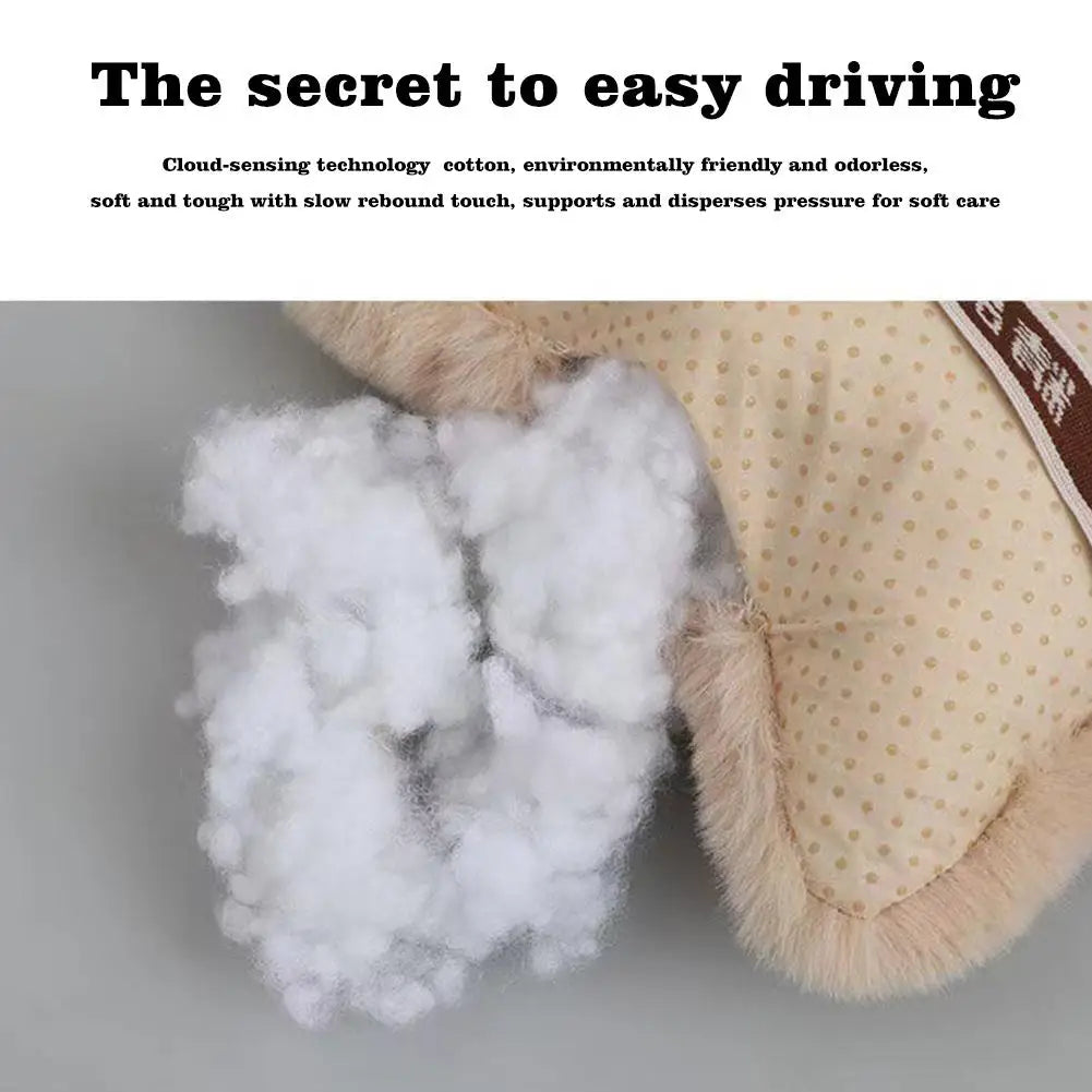 Winter Car Seat Neck Rest Pillow Plush Car Headrest Plush Cushion Warmth And Comfort Universal Lumbar Pillow Support Accessories