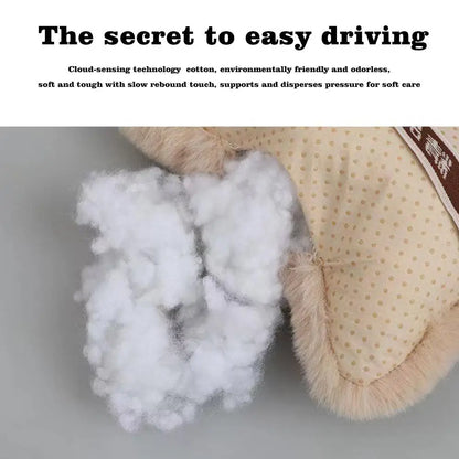 Winter Car Seat Neck Rest Pillow Plush Car Headrest Plush Cushion Warmth And Comfort Universal Lumbar Pillow Support Accessories