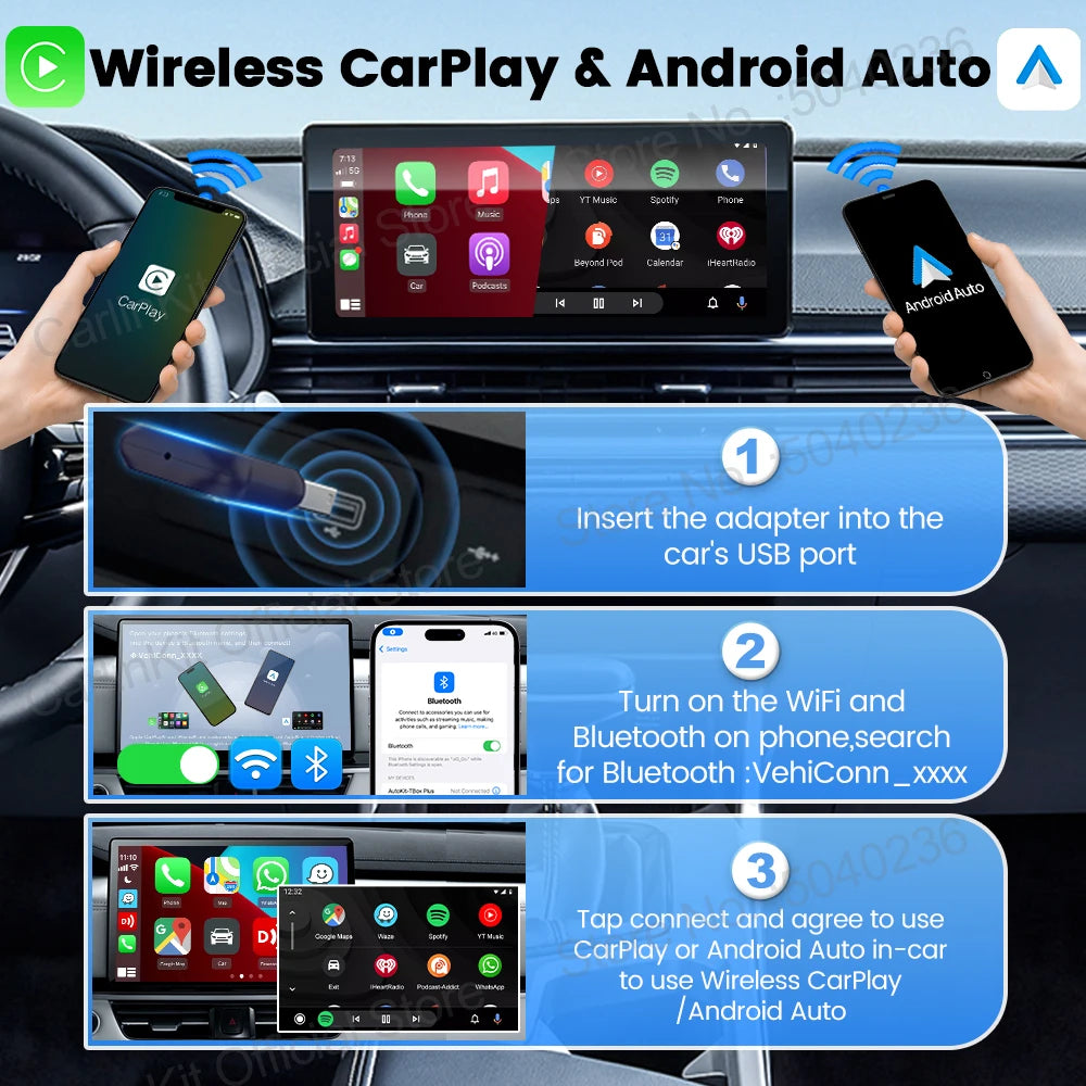 MINI 5 Pro/Mini Ultra CarlinKit Wireless CarPlay Adapter Smart CarPlay Box  for Car Plug and Play WiFi Bluetooth Auto Connection