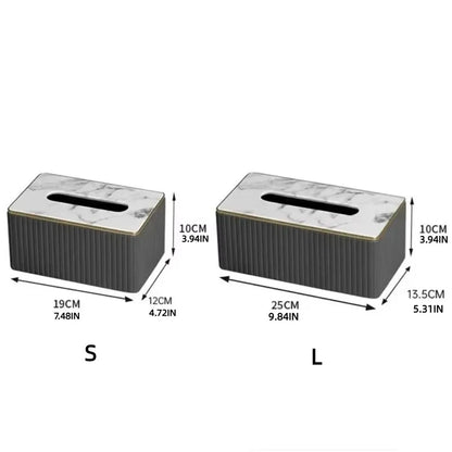 Vertical Pattern Leather Tissue Box Light Luxury Ornament Napkin Holder European Style High-end Paper Storage Container
