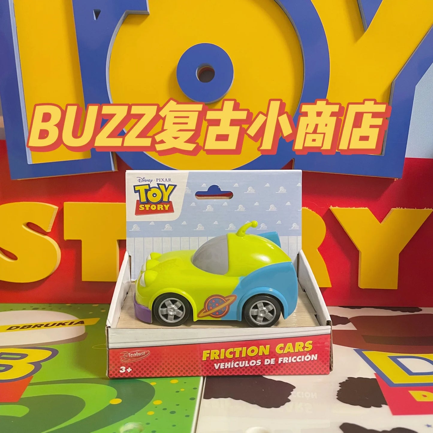 13cm Disney Pixar Toy Story Inertial Woody Buzz Pull Back Car Simulation Doll Children's Interest Training Development Toys