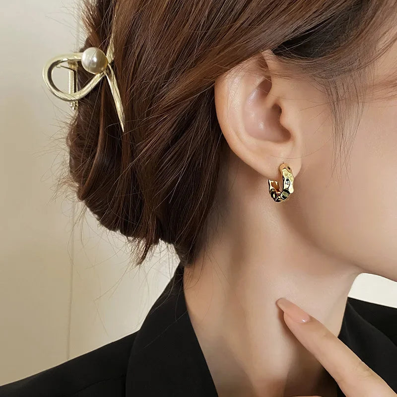Trendy 925 Sterling Silver Circle Hoop Earrings for Women Real Silver Jewelry Fashion Earrings