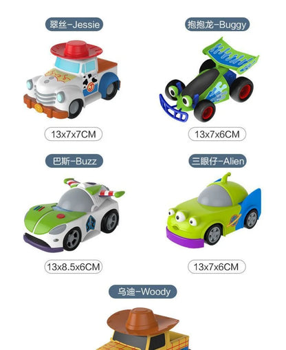 13cm Disney Pixar Toy Story Inertial Woody Buzz Pull Back Car Simulation Doll Children's Interest Training Development Toys
