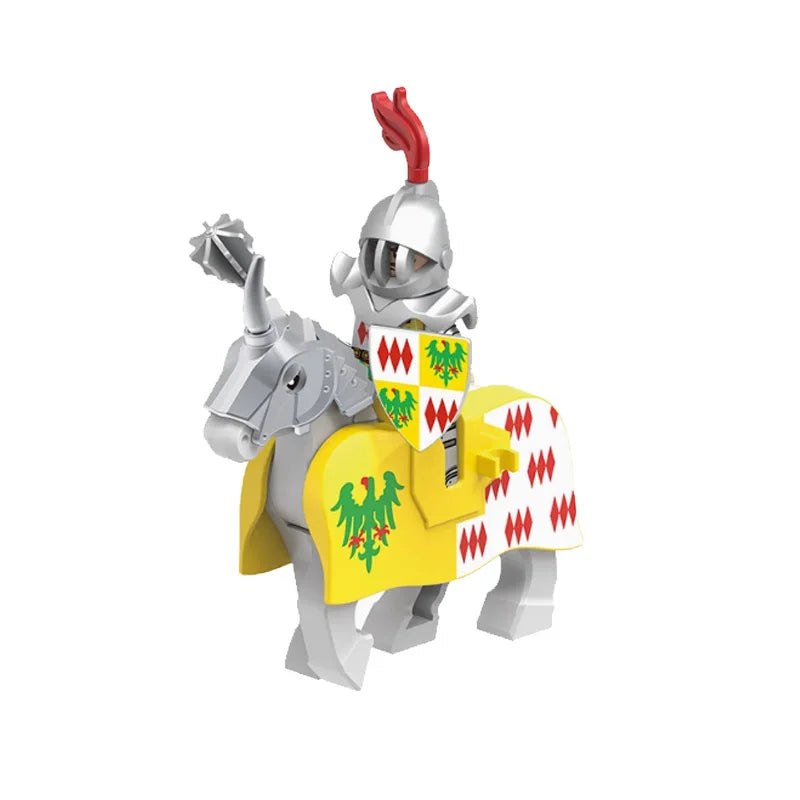 Medieval Knight Figure Building Blocks Roman Rohan Temple Soldier Infantry Commander Mount War Horse Wolf Orc Boy Toy Gift S009