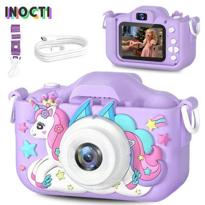 Super Cute Children Camera Kids Educational Toy Children Baby Birthday Digital Camera 1080P Video Camera With Free Gift For Girl
