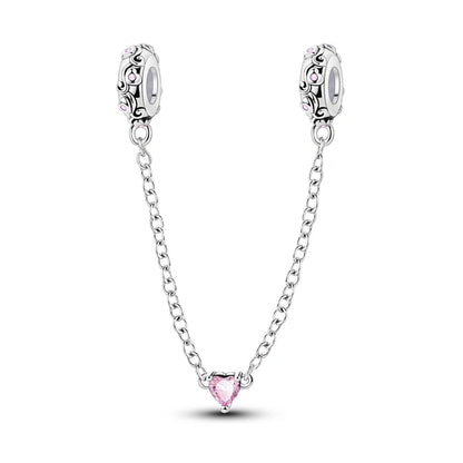925 Sterling Silver Pink Charms Beads Butterfly Perfume Bottle Crown Heart Shaped Zircon Charms for Women Fine DIY Jewelry Gifts