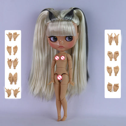 ICY DBS Blyth Doll 1/6 Joint 30cm Brown Skin Glossy Face Toothed Mouth Girl Doll BJD Toy Gift