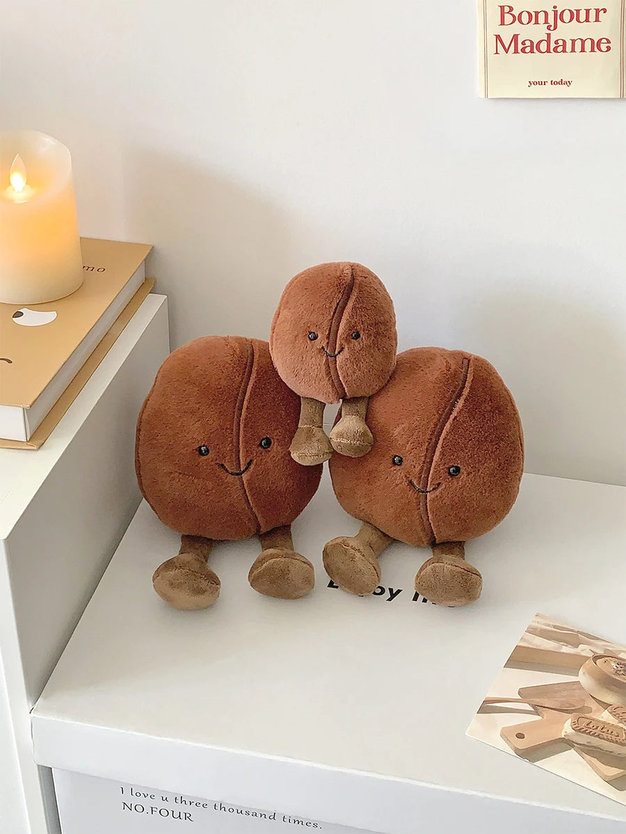 Jellycat Simulated Coffee Bean Plushies Soft Doll Brown Coffee Food With Foot Adorably Plush Toy Home Decor Xmas Gifts Girl
