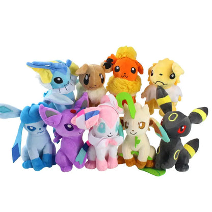 New Pokemon Eevee Evolution Plush Toy Flareon Vaporeon Jolteon Espeon Umbreon Glaceon Leafeon Sylveon Stuffed Doll Kids Gift