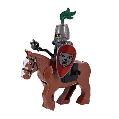 Medieval Knight Figure Building Blocks Roman Rohan Temple Soldier Infantry Commander Mount War Horse Wolf Orc Boy Toy Gift S009