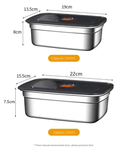 High Quality Stainless Steel Camping Lunch Box Sealed Refrigerator Freezer Storage Box Leak-proof Microwave Suitable Bento Box