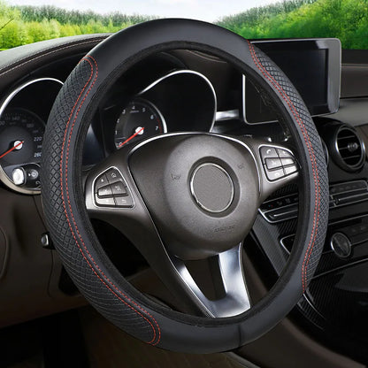 Steering Wheel Cover Anti Slip Breathable Steering Cover Universal Microfiber PU Leather Steer Wheel Protector No inner circle